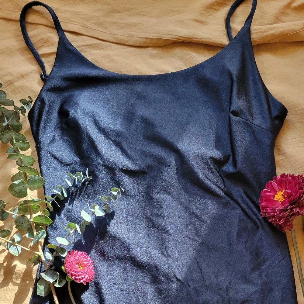 Short Midnight Black Slip Dress